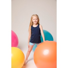 Lilax Girls' Basic Solid Soft Dance Short for Gymnastics or Under Skirts (5T, Blue)