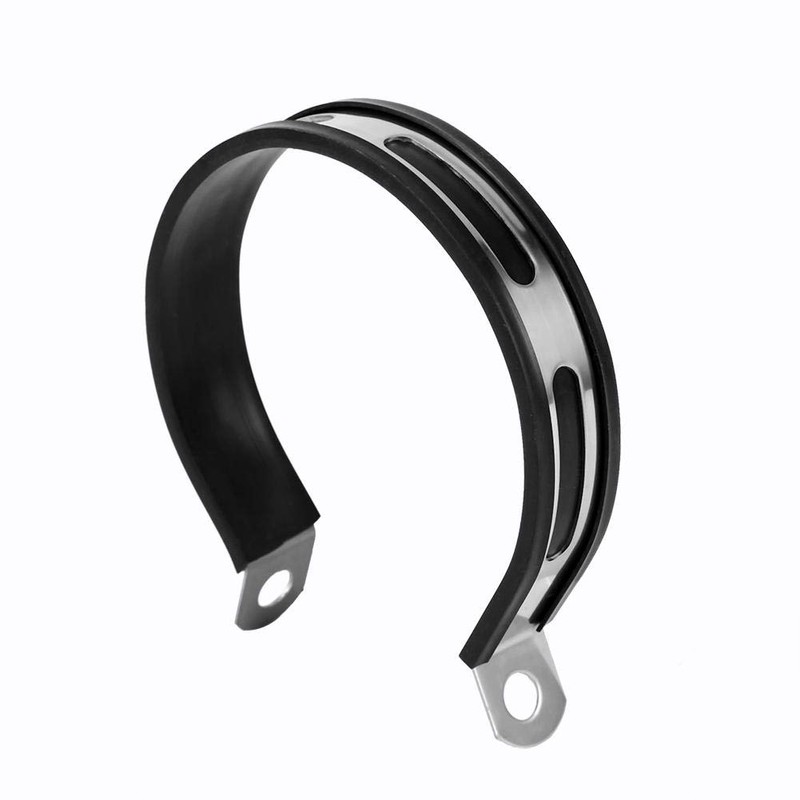EVGATSAUTO Motorcycle Exhaust Pipe Bracket,Stainless Steel Motorcycle Semicircle Exhaust Muffler