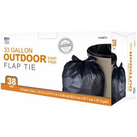 1942880 Large Trash Bags, Black, 33 Gallons, 38-Ct. - Quantity 6