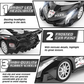 Growsland Remote Control Car Rc Cars for Boys 4-7 8-12, Kids Car Toys for Boys with Cool Flashing Light, Vehicle Hobby Race Cars Toys for Boy Girls Ages 4-6 5-7 6-8 8-12 Birthday Gift