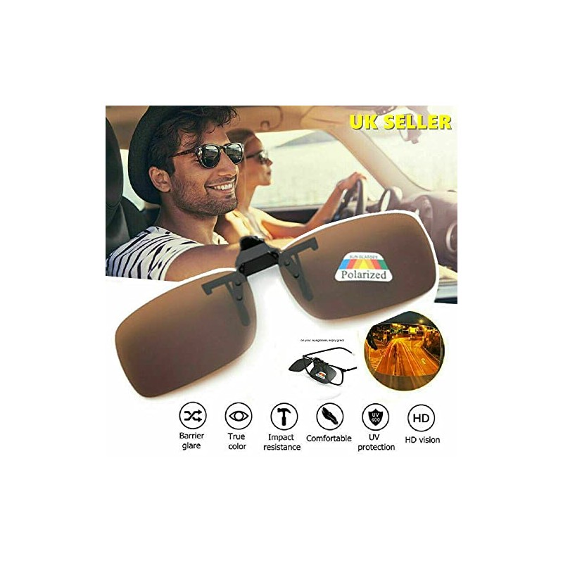 Multibao Beach Brown Polarised Clip On Flip up Style Sunglasses
