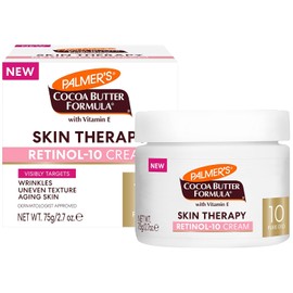 Palmer's Cocoa Butter Formula Skin Therapy Oil Crema Facial Retinol-10, Vitamina E y Ácido Hialurónico, Humectación 48 Horas, Dermatológicamente Probada, 75g