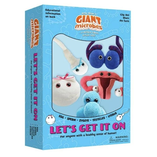 GIANTmicrobes Let’s Get it On Themed Gift Box – Learn about the Reproductive System with Set of 3” cells, Unique Gift for Friends, Students, Scientists, Educators, Anyone with a Healthy Sense of Humor