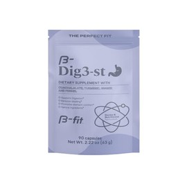 B-FIT B Digestivo Natural sin Sabor - 90 Cápsulas - Suplemento Alimenticio con Extractos de Cuachalalate Cúrcuma Jengibre e Hinojo - Sin Ingredientes 