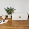 Creative Deco White Wooden Chest with Lid and Lock |