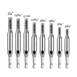 GORCHEN Center Drill Bit Self Auto Centering Hinge Drill Bit Set for Woodworking Door Window Cabinet Total 10 PCS