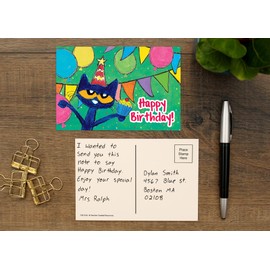 Teacher Created Resources Pete The Cat Happy Birthday Postcards