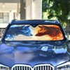 Wolf Ice Blue Fire Windshield Sun Shade for Car Auto