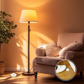 Grounded Plug Foot Switch for Lamp Foot Switch Extension Cord 3a 125vac with 10ft 16awg 2-Prong Polarized Extension Lamp Cord with Plug for Floor Light Lighting Accessories(White,10ft)