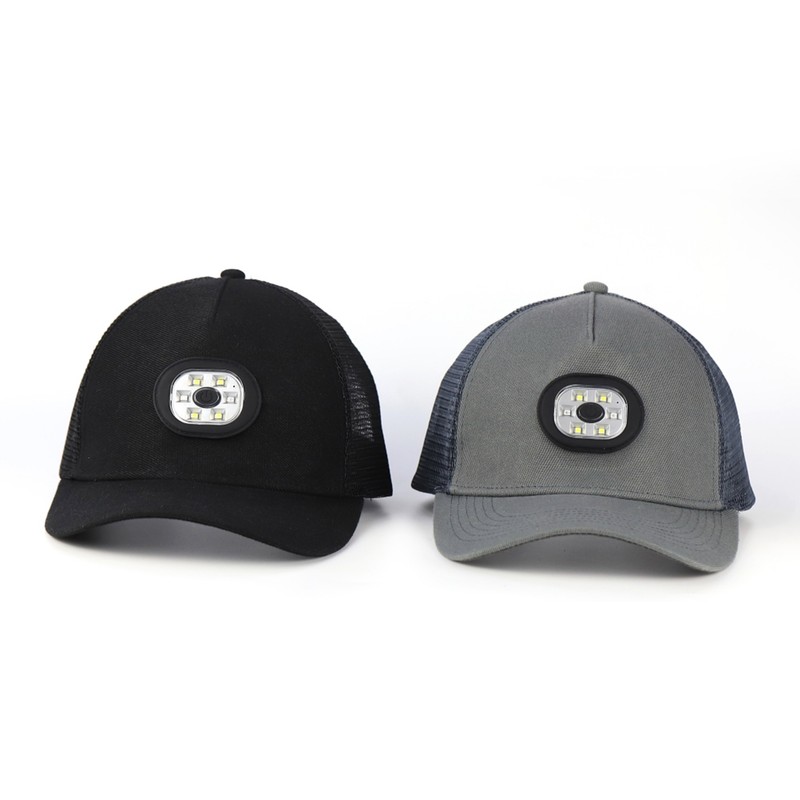 LED Baseball Cap Rechargeable Headlamp Hat Summer Breathable Adjustable Hat