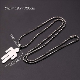 crazy bean Pendant Necklace Women Men Stainless Steel Pendant Necklace Hip Hop Pendant Gift Souvenir Accessories Pendant Necklace Singer Humanity Unisex, Stainless Steel