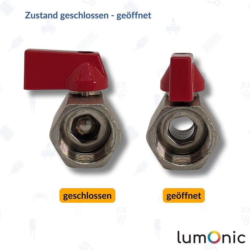 Lumonic Hexagonal ball valve with toggle handle, 3/4 inch, 2