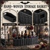 Goth Storage Basket for Bathroom Black Coffin Tray Woven Paper