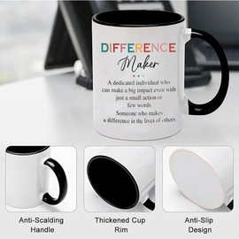 Teacher Appreciation Gifts,Teacher Gifts for Women Teachers BirthdayChristmas Gift from Students,Back to School Gift for Women Difference Maker Teacher Mugs