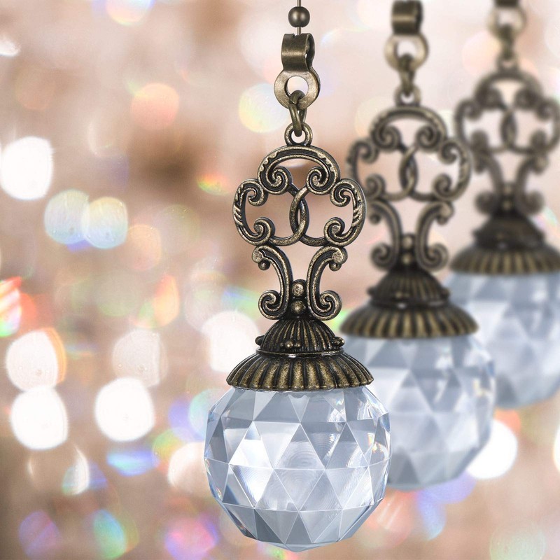 Hicarer Ceiling Fan Pull Chains Crystal Light Fan Pull Chain