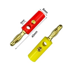 FULARR QitinDasen 40Pcs Premium 4mm Banana Plug, Gold Plated Banana Plug Connector, for Speaker, Audio/Video Receiver, Amplifiers and Sound Systems (5 Color)