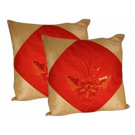 Oriental Silk Cushion Cover (RED)