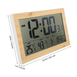Cabilock 1Pc Screen Digital Alarm Clock with Thermometer Calendar Wall Mounted Desktop Multi Function Clock for Home Office Pattern Design