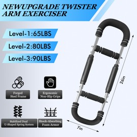 2025 Twister Arm Trainer, Chest Workout Equipment Adjustable 65- 90lbs Resistance, Portable Full Body Workout Fitness Equipment for Home Gym, Men & Women