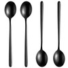 Steel Black Soup Spoon, Long Handled Great Circle Spoons,Korean Long
