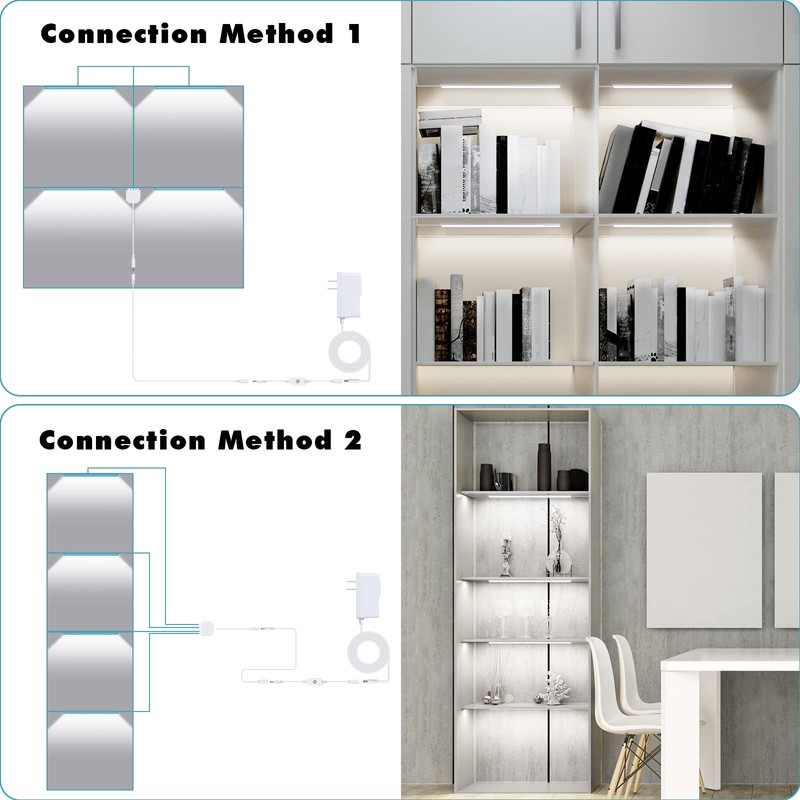 JUSJUBR Black Shell Display Case Lights, LED Lights for Display