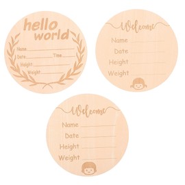 BESPORTBLE 3pcs Milestone Cards Set Wooden Birth Announcement Signs for Newborn Growth Photos Nursery Name Sign for Boys and Souvenir for Parents