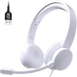 Masajoy USB Headset with Microphone for PC, Wired Headphones with Mic