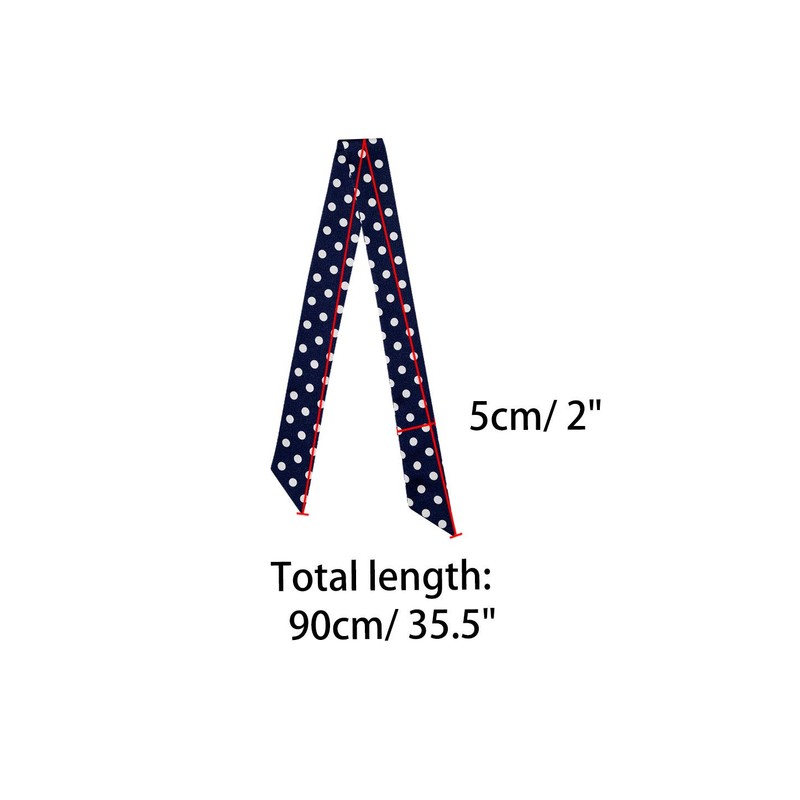 Allegra K Bowknot Scarf, Neckerchief, Rectangle, Thin Polka Dot, Hair