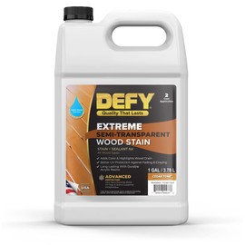 DEFY Extreme Wood Stain and Sealer in One - 1 Gallon Semi-Transparent Waterproof Coating for All Wood Types - Cedar Tone