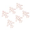80pcs Airplane Shaped Paper Clips Rose Gold Prevent Rust Plane