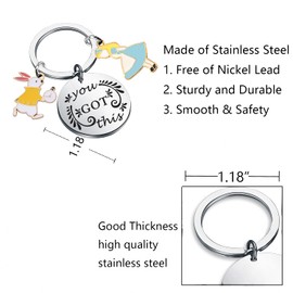 BNQL Alice Keychain Fairy Tale Gifts Cute Rabbit Keychain Wonderland Keychain You Got This Inspirational Gifts, Silver, Large