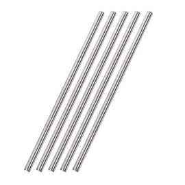 TA-VIGOR 5Pcs 6mm x 300mm Stainless Steel Round Rods, Metal Solid Round Shaft Rods Lathe Bar Stock for DIY Crafts Car Helicopter Airplane Model