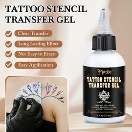 Pjordo Tattoo Stencil Transfer Gel Solution, Tattoo Stencil Gel, Tattoo Transfer Gel for Transfer Stickers Paper Machine Stencils, Tattoo Supplies Accessories for Tattoo Artists & Beginners