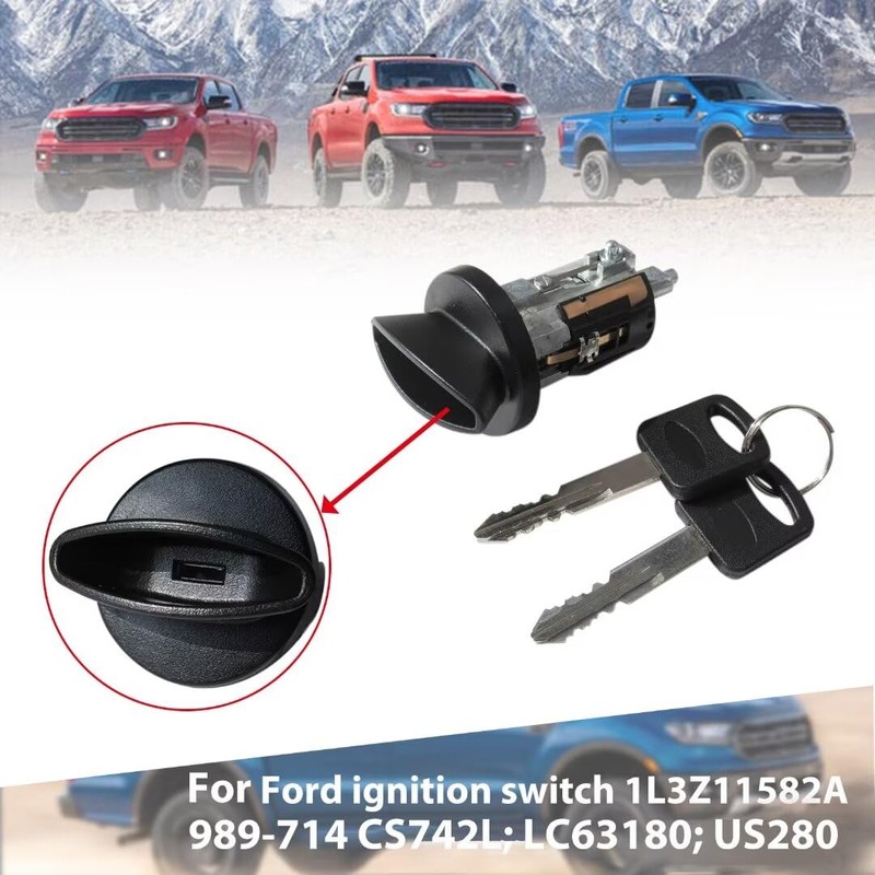 Upgraded Ignition Switch Lock Cylinder with 2 Keys Fit for