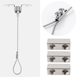 VGOL 50 Packs M3 Double Hole Wire Rope Clamps 10x5mm, Steel Clips with Terminal Screw Cap, Suitable for Wire Rope Clamp 3.0mm Line Hole, Silver