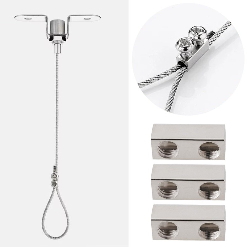 VGOL 50 Packs M3 Double Hole Wire Rope Clamps 10x5mm,
