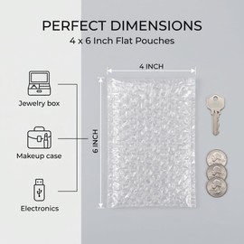 4"x6"Clear Bubble Out Bags,50 Pack Bubble Pouches Wrap Bag,Thickened Shockproof Bubble Cushioning Bags for Shipping, Moving, Packing Fragile Items, Jewelry, Electronics, Small Toys (4 * 6,50pcs)