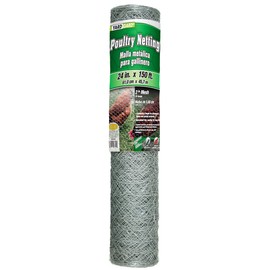 YARDGARD 308494B 2 Foot X 150 Foot 2 Inch Mesh Poultry Netting (Packaging May Vary) & Hillman Steel 20 Gauge Galvanized Hobby Wire, 20 x 175', Silver, Corrosion Resistant