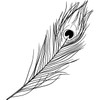 'Peacock Feather' Rubber Stamp - Unmounted Design for Crafting &