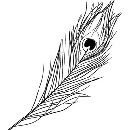 'Peacock Feather' Rubber Stamp - Unmounted Design for Crafting & Scrapbooking, A7 (RS00044346)