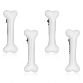 Mabor 4Pcs Bone Hair Clip White Bones Hairpins for Women Girls Hair Accessories for Halloween Cosplay Costume Party Daily Wear Hair Pins for Kids White Dog Bone Alligator Clips