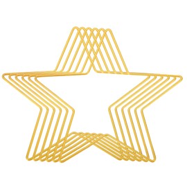 PATIKIL 7.9" Length Star Dream Catcher Rings, 6 Pcs Metal Macrame Wreath Floral Ring Hoop for Home DIY Craft Wedding Wall Hanging Decoration, Gold Tone