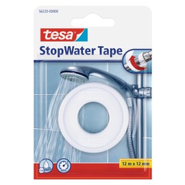 tesa tesa Dichtungsband StopWater, wasserfestes Abdichten, Druckbest?ndigkeit bis zu 6 bar, einfache Anwendung, 12m x 12mm, weiss