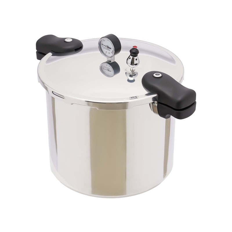 22L Pressure Canner Aluminum Pressure Cooker with Steam Guage, Thickened
