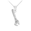 Polished 925 Sterling Silver Wrench Charm Pendant Necklace, 18"