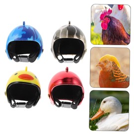 Milisten 4pcs Birds Protective Helmet Costumes Accessories Chicken Arms for Hens Bird Helmet Poultry Helmet Pet Helmet Costumes Bird Hat Chicken Accessories Mini Small Pet Plastic