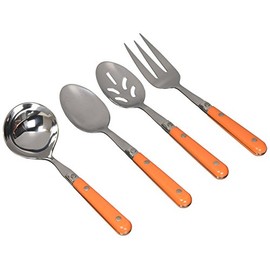Ginkgo International Le Prix 4-Piece Stainless Steel Hostess Serving Set, Persimmon