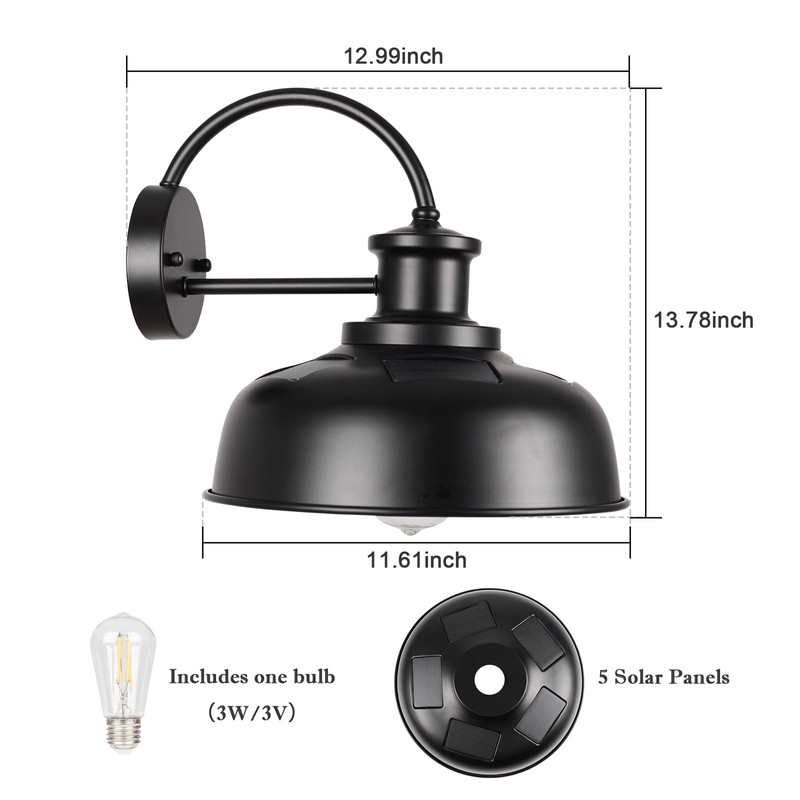 Rosient Solar Barn Light Outdoor, Farmhouse Dusk to Dawn Sensor