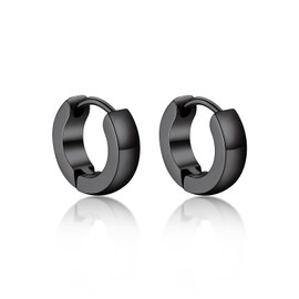 Bandmax Hoop Earrings, Men's, Women's, Stainless Steel, Non-Piercing, Ring Earrings, 18G, Simple, Binaural, Width 0.1 inch (3 mm), Inner Diameter: 0.3 inch (7 mm), 0.4 inch (9 mm), 0.55 inch (12 mm),