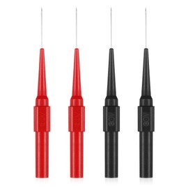 4Pcs 0.7mm Test Probe Pins, Multimeter Probes Non-Destructive Insulation Wire Piercing Needle, Stainless Steel Back Probe Pins, Super Tip Multimeter Probes for Banana Socket Plug, Car Tester Probes